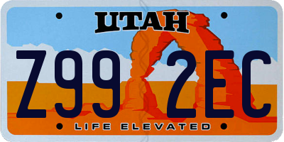 UT license plate Z992EC