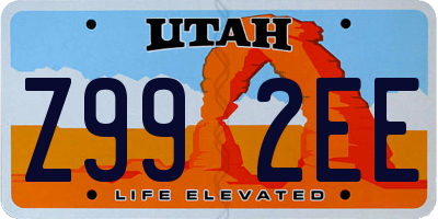 UT license plate Z992EE