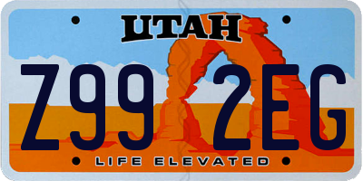 UT license plate Z992EG