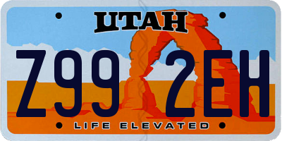 UT license plate Z992EH