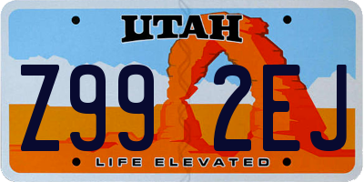 UT license plate Z992EJ