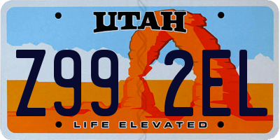 UT license plate Z992EL