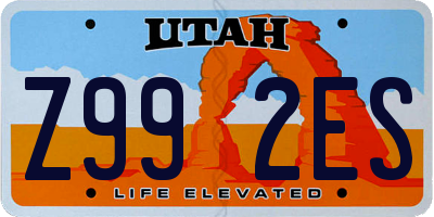 UT license plate Z992ES