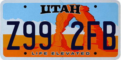 UT license plate Z992FB