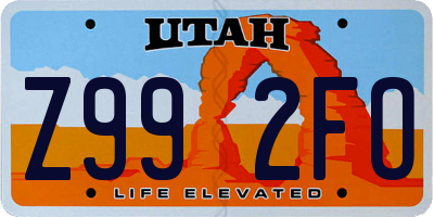 UT license plate Z992FO