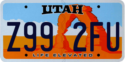 UT license plate Z992FU