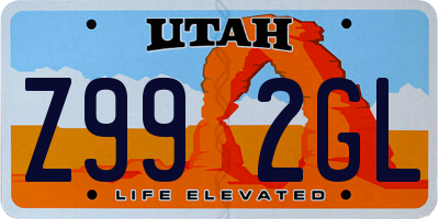 UT license plate Z992GL