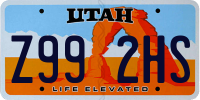 UT license plate Z992HS