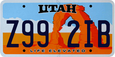 UT license plate Z992IB