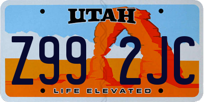 UT license plate Z992JC