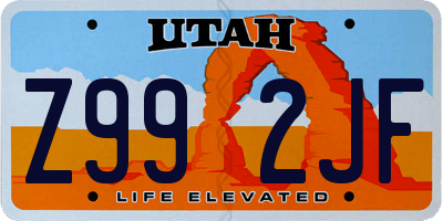 UT license plate Z992JF