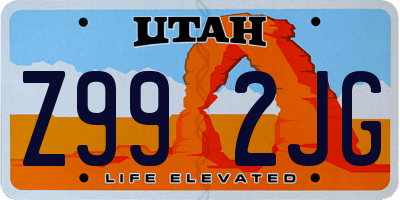 UT license plate Z992JG