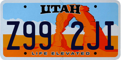 UT license plate Z992JI