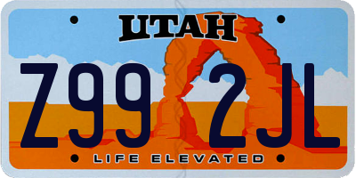 UT license plate Z992JL