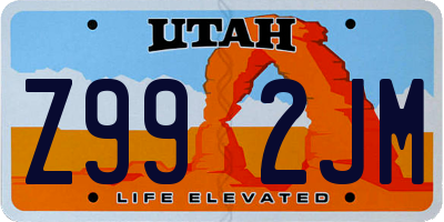 UT license plate Z992JM