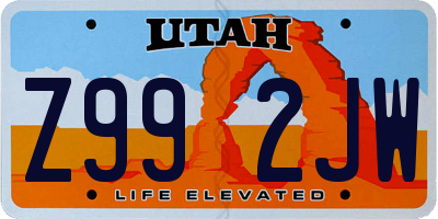 UT license plate Z992JW