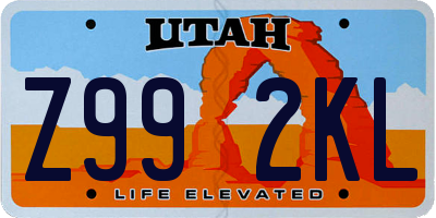 UT license plate Z992KL