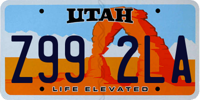 UT license plate Z992LA