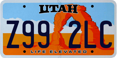 UT license plate Z992LC