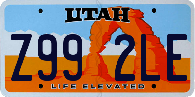 UT license plate Z992LE