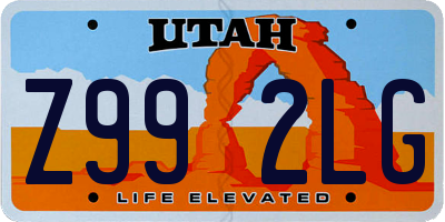 UT license plate Z992LG