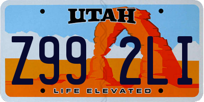 UT license plate Z992LI