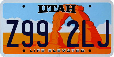 UT license plate Z992LJ