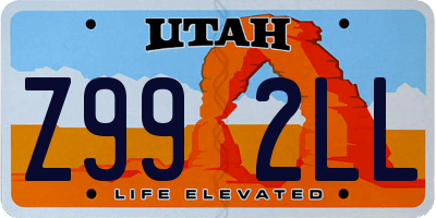 UT license plate Z992LL