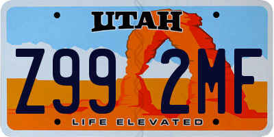 UT license plate Z992MF