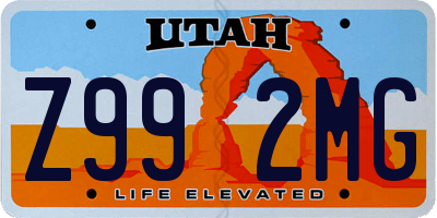 UT license plate Z992MG