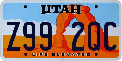 UT license plate Z992QC