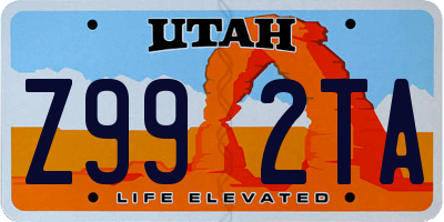 UT license plate Z992TA