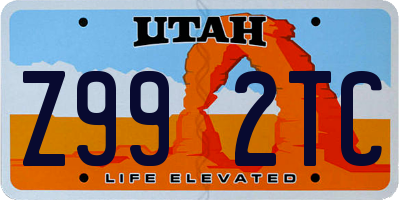 UT license plate Z992TC