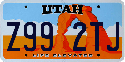 UT license plate Z992TJ