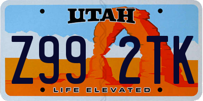 UT license plate Z992TK