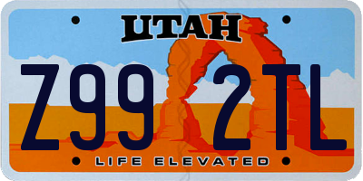 UT license plate Z992TL