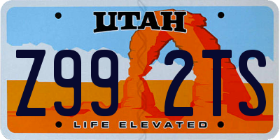 UT license plate Z992TS