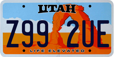 UT license plate Z992UE