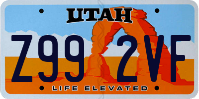 UT license plate Z992VF