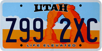 UT license plate Z992XC