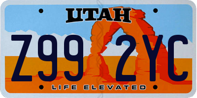 UT license plate Z992YC