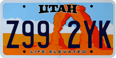 UT license plate Z992YK