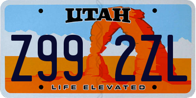 UT license plate Z992ZL