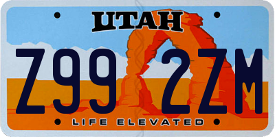 UT license plate Z992ZM