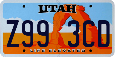 UT license plate Z993CD