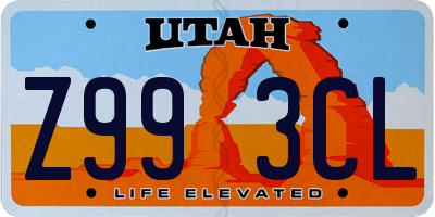 UT license plate Z993CL