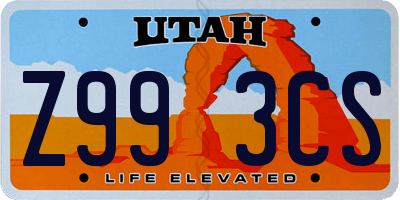 UT license plate Z993CS