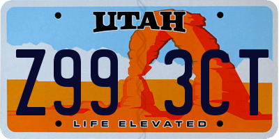 UT license plate Z993CT