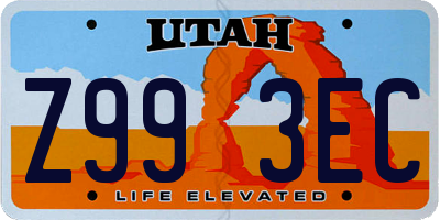 UT license plate Z993EC