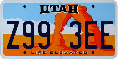 UT license plate Z993EE